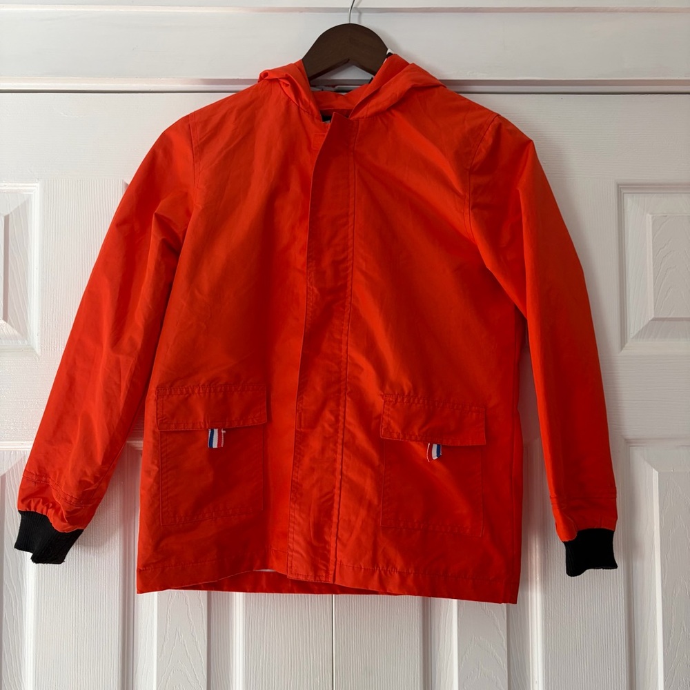 Hiheart Vibrant Orange Kids Raincoat Size 9/10 EUC‎